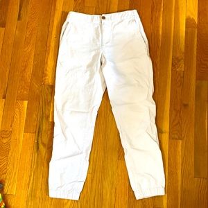 J Crew White Linen Jogger